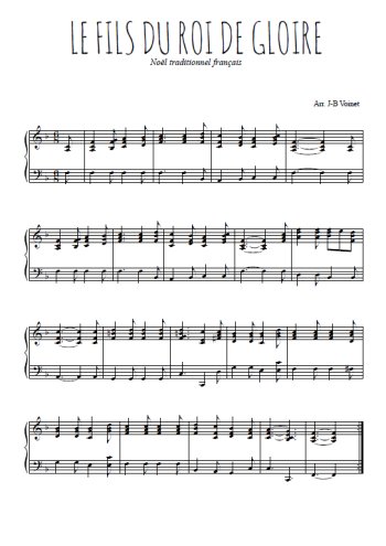 Téléchargez l'arrangement pour piano de la partition de Le Fils du Roi de gloire en PDF